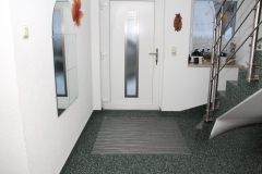 Eingangsbereich Steinteppich grün mit Abstreifer