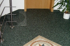Flur Steinteppich grün mit Muster